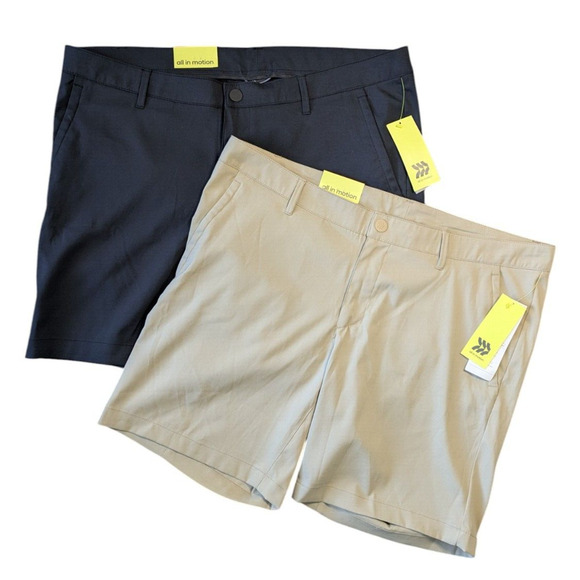 All In Motion Lot of 2 Cargo Golf Shorts New Size 40 Beige Black UPF 50+ Quick - Picture 1 of 8